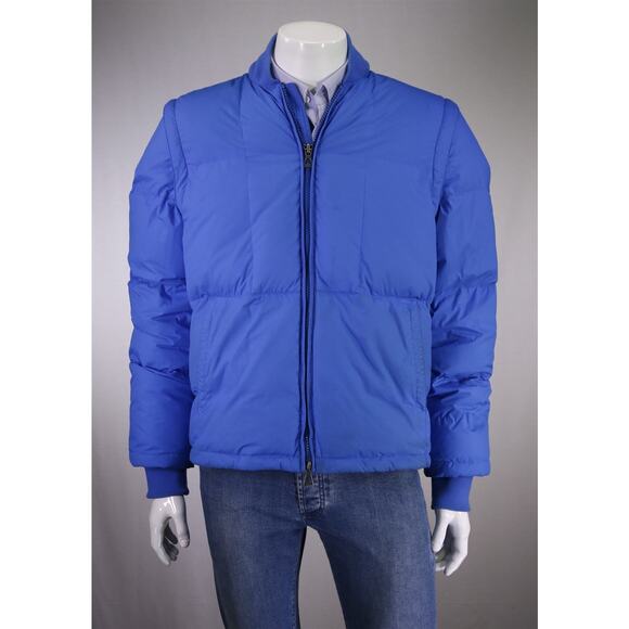 Brooks Brothers Bright Blue Down Puffer Jacket and Vest Convertible Men's Large - Picture 1 of 11